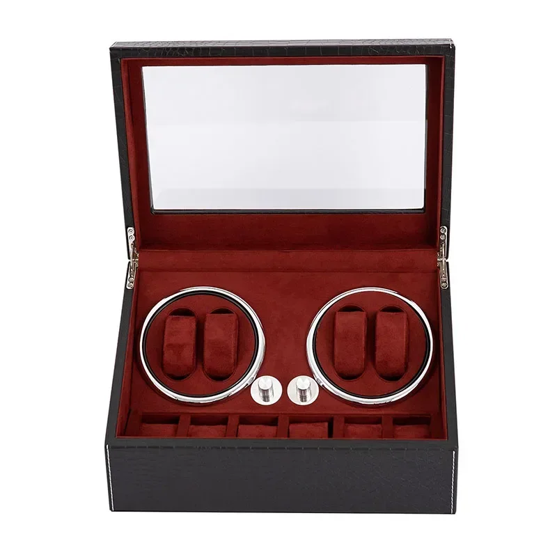 Ultra-Quiet Automatic Watch Winder Box with LED Lighting, Rotating Display for Mechanical Watches, Luxury Organizer Storage Case for Multiple Timepieces, Elegant Gift Choice for Collectors - 图片 6