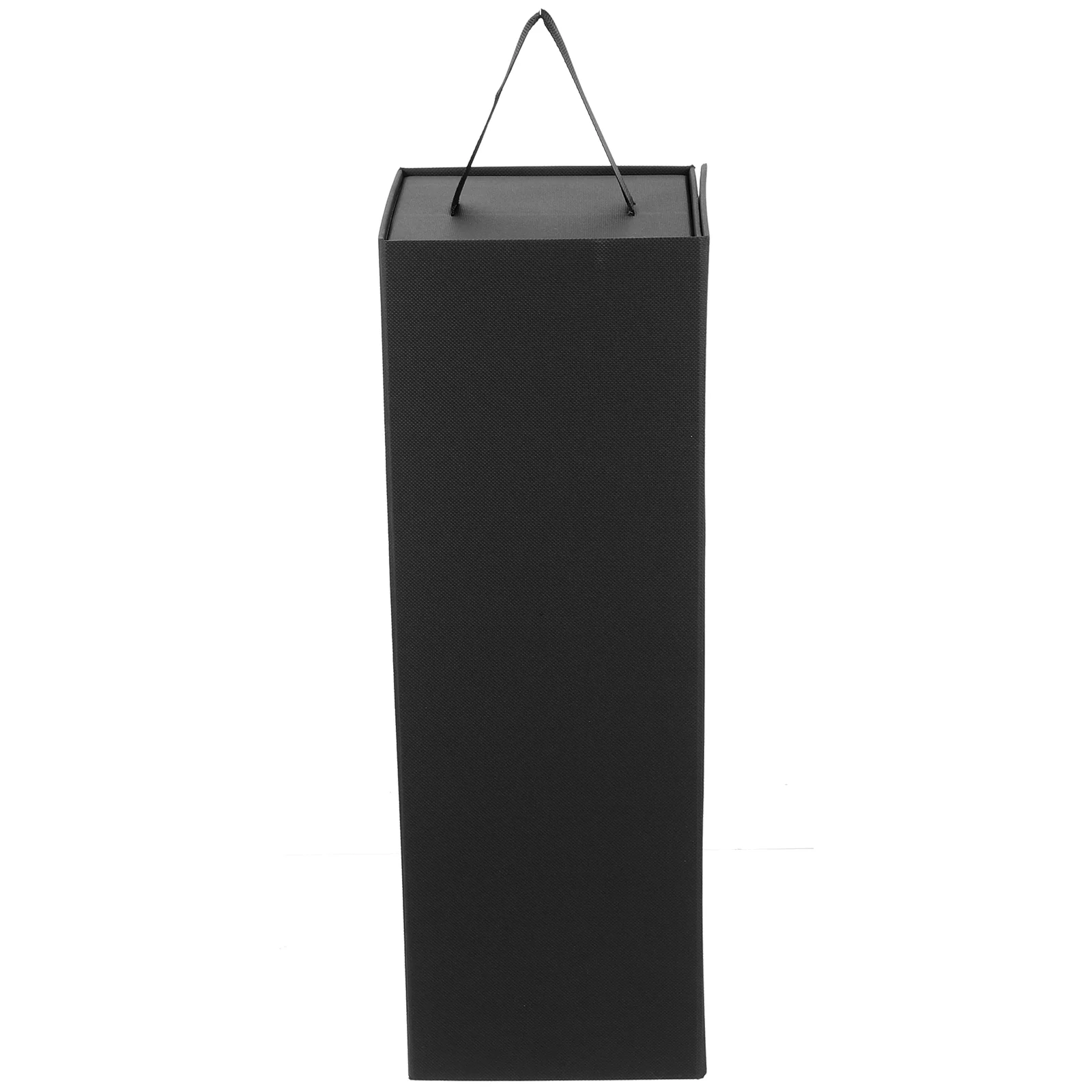 Single Wine Box Black Bottle Case – Durable Reusable Holder for 750ml Wine, Travel & Storage Container, Premium Paper Packaging Box for Kitchen, Bar, Gifts & Home Display