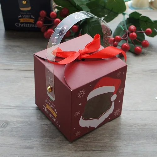 12PCS Christmas Paper Gift Boxes with Window and Handle, Festive Candy, Soap, Candle, Cookie or Small Gift Packaging, Holiday Party Favors, Decorative Seasonal Boxes, Factory Direct Supply - 图片 11