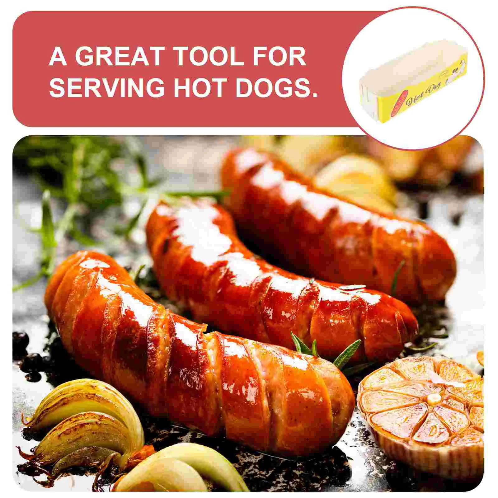 50 Pack Foldable Disposable Paper Food Trays Coated Snack Boxes for Hot Dogs Fries Chicken Nachos Popcorn Festival Picnic Catering Use - 图片 2