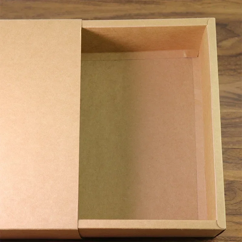 10PCS Drawer Style Kraft Cardboard Packaging Boxes, Black Pull-out Gift Case for Tea, Socks, Accessories, and Small Clothing, Reusable Eco-Friendly Drawer Box for Elegant Retail Storage and Gift Wrapping - 图片 5