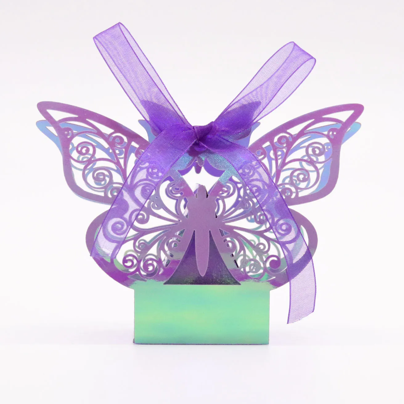 50pcs Laser Cut Candy Favor Boxes with Ribbons, Wedding Gift Cartons for Chocolate Cookie Treats, Baby Shower Bridal Shower Party Supplies, Solid Color & Rainbow Decorative Packaging