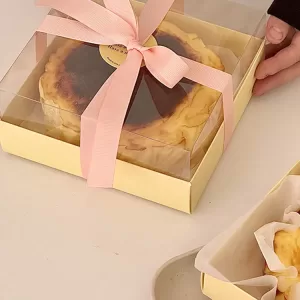 Transparent Cake Packaging Box 🎂 – 4 & 6 Inch Sturdy, Lightweight, Korean Style DIY Chiffon & Light Cheese Cake Box for Bakery & Kitchen Use