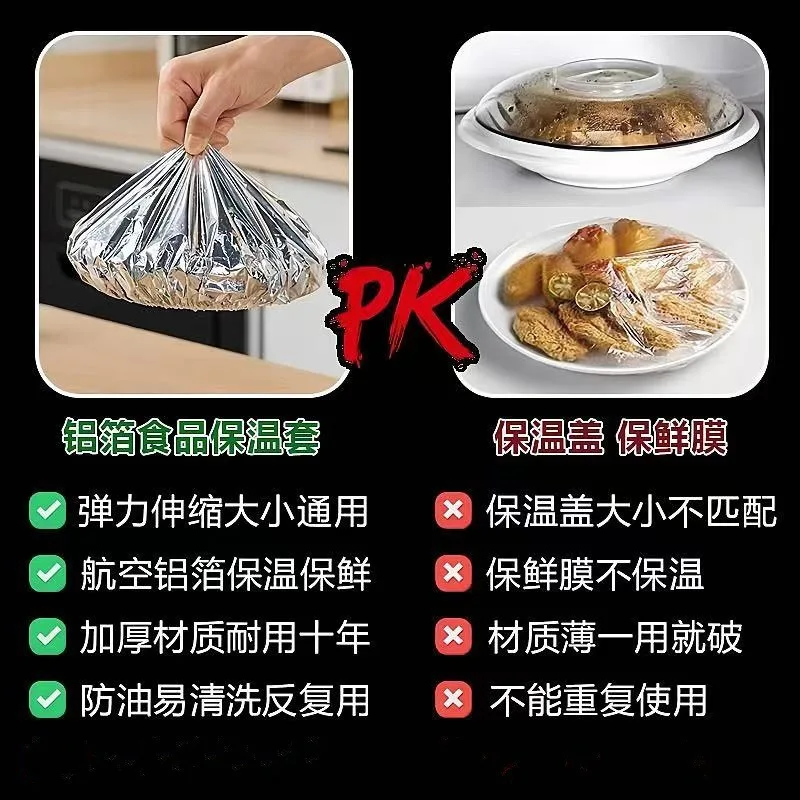 Disposable Aluminum Foil Food Cover – High-Temperature Resistant Circular Tin Foil Wrap for Kitchen, Food Insulation, Freshness Preservation, Mosquito Protection, Household Use