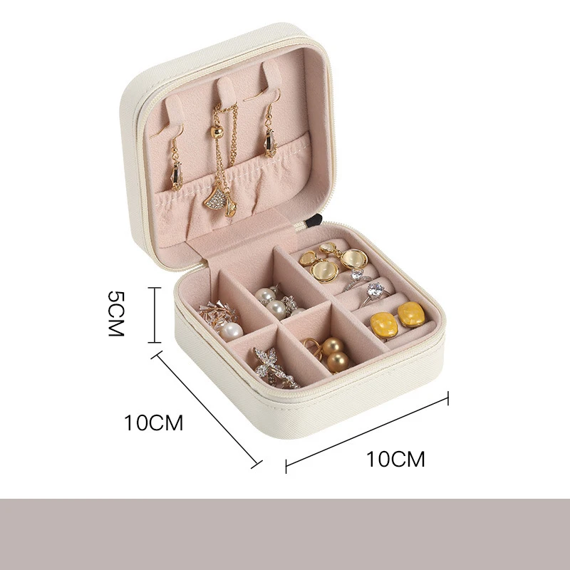 Travel Organizer Case 💼 PU Leather Jewelry Storage Box – Portable for Earrings, Necklaces, Rings – Compact Women’s Jewelry Holder – Multi-Functional Display & Storage Solution for Home and Travel – Durable, Lightweight, Elegant - 图片 8