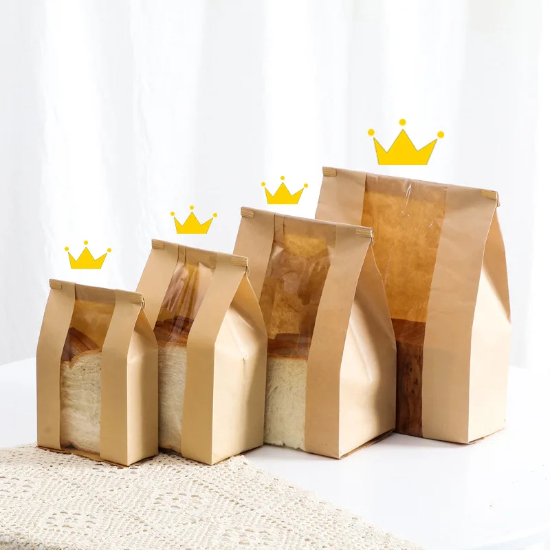 500PCS Kraft Paper Bread Loaf Bags with Clear Window and Tin Tie Closure, Extra Large Brown Bakery Packaging Bags for Coffee, Cookies, Pastries, Granola, Candy, Popcorn, Sandwiches and Gift Treats 4