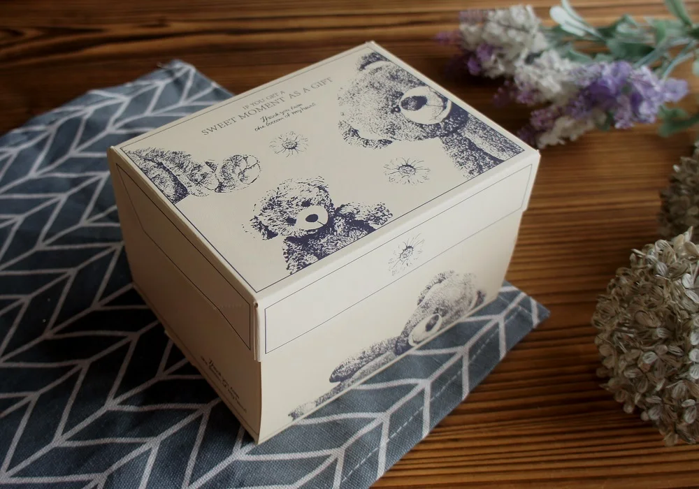 10 Pcs Blue Dog Bear Doll Paper Boxes 15.5×10×12cm for Wedding Birthday Valentine’s Day Chocolate Cookies Candy Macaron Packaging Food Safe Kraft Paper Gift Boxes 3