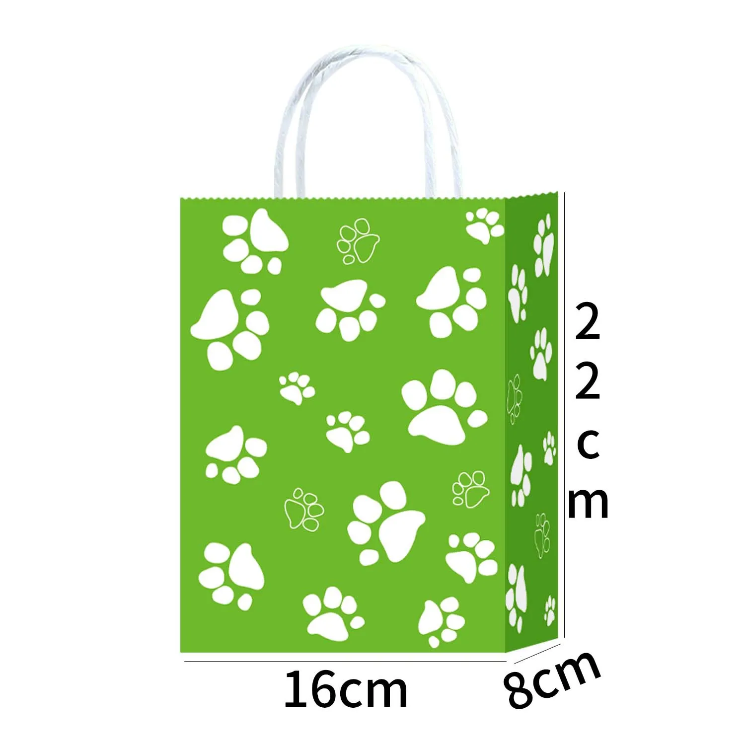 5 or 100pcs Dog Gift Bags 6.3×3.1×8.6inch Puppy Paw Print Kraft Paper Bags Multi-Color White Blue Yellow Green Red for Pet Party Birthday Favor Supplies - 图片 10