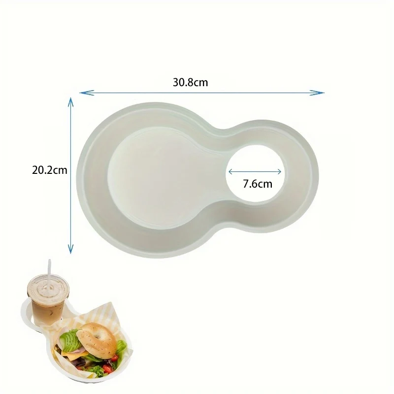 50/60pcs Disposable Hot Dog Food Trays with Dual Compartments and Beverage Cup Holder, Eco-Friendly Paper Plates for Snacks, Meals, Picnics, Parties, and Catering 2