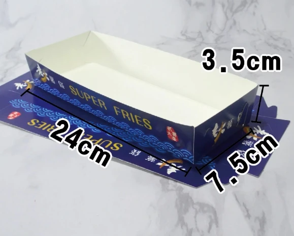 100pcs Extra-Long Kraft Paper French Fry Boxes, Disposable Chips Packaging Containers, Custom Food-Grade Paper Boxes for Takeout, Catering, Parties, and Fast Food - 图片 2