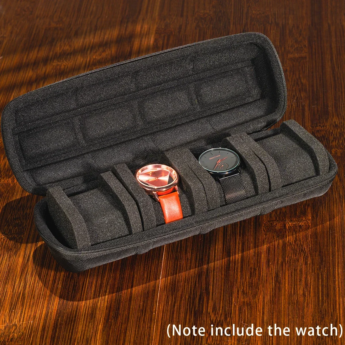 Travel Watch Case | Premium 5-Slot Watch Travel Case Organizer – Waterproof EVA & 1680D Nylon Portable Watch Box with Velvet Lining, Compression Pillows & YKK Zipper for Wristwatch, Smartwatch & Luxury Timepiece Storage - 图片 6