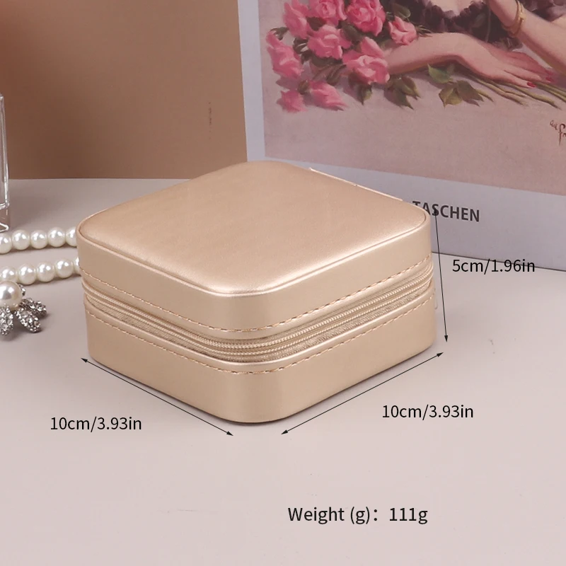 Travel Organizer Case 💼 PU Leather Jewelry Storage Box – Portable for Earrings, Necklaces, Rings – Compact Women’s Jewelry Holder – Multi-Functional Display & Storage Solution for Home and Travel – Durable, Lightweight, Elegant
