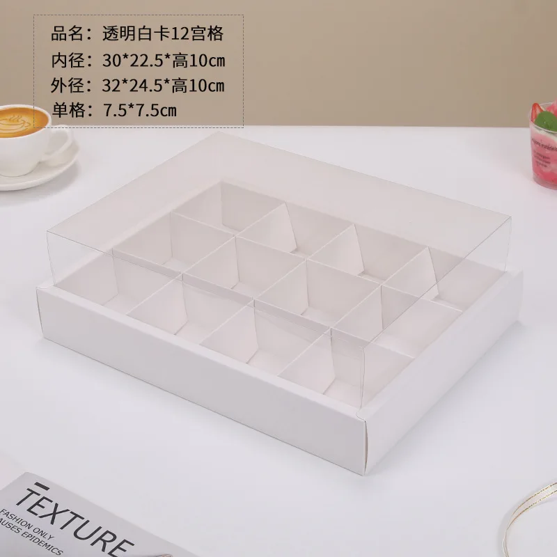 6/9/12 Grid Kraft Paper Cupcake Boxes with Clear Window, Muffin and Pastry Packaging Cartons for Chocolate Cookies Snacks, Party Birthday Wedding Gift Presentation Carrier 4