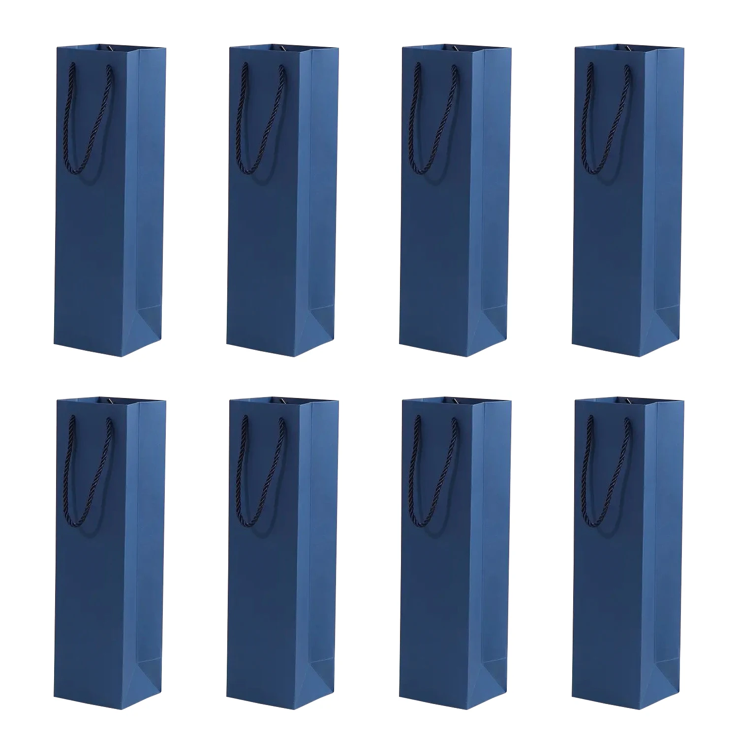 7/8 PCS Solid Color Thickened Wine Bags, Elegant Reusable Cardboard Tote Gift Bags for Weddings, Parties, and Birthdays – Eco-Friendly Wine Packaging, Durable & Stylish Gift Bags for Bottled Drinks - 图片 8
