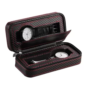 Travel Watch Organizer | 2/3/4/8-Slot Portable Watch Travel Case with PU Lined Compartments, Compact Organizer Bag for Men and Women, Scratch-Resistant Storage for Watches, Jewelry, Accessories, Ideal for Travel and Business Trips