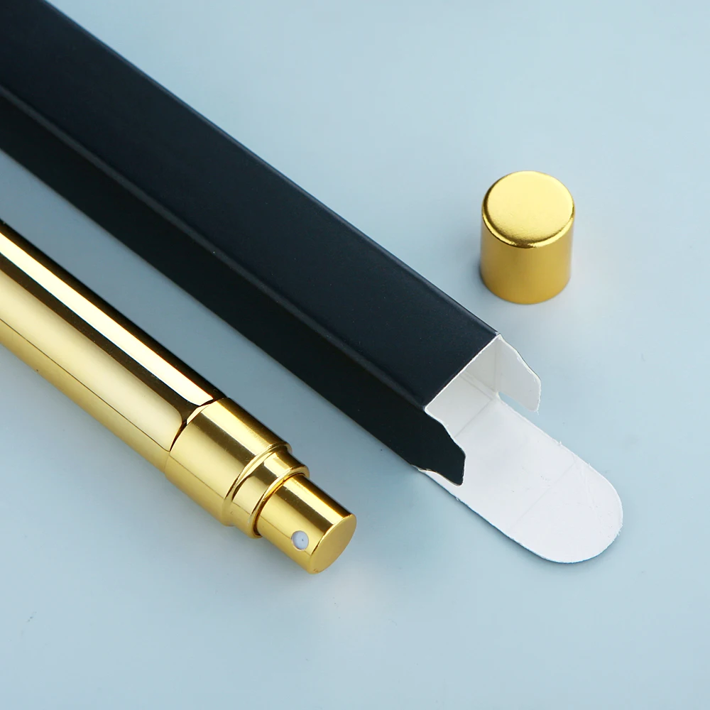 50pcs/Lot Electroplated Glass Perfume Bottles with Square Package Box, Refillable Atomizer Spray Parfum, Custom LOGO Printing Available with Frosted, UV Plating, Hot Stamping, Labeling for Cosmetic and Travel Use - 图片 3