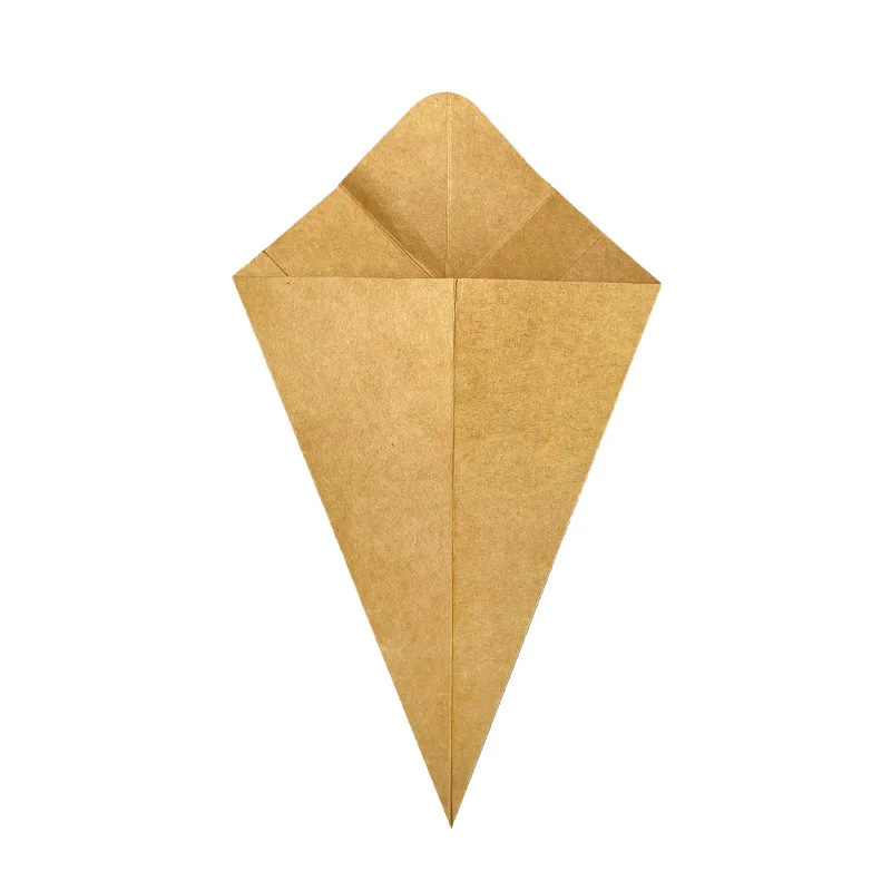 50pcs Disposable Kraft Paper French Fries Boxes, Fast Food Takeout Containers for Chicken, Popcorn, Nuggets, Fries, Snack Serving, Eco-Friendly, Disposable Paper Food Holders for Parties, Catering, Restaurants - 图片 7