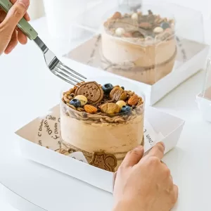 Enhanced Transparent Cake Box – 4 & 5 Inch Multi-Layer Mousse and Pastry Packaging Container, Clear Dessert Holder for Baking, Tiramisu, Cupcakes, and Elegant Bakery Takeaway