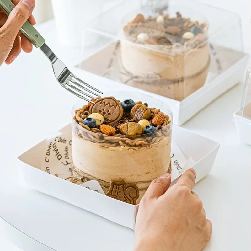 Enhanced Transparent Cake Box – 4 & 5 Inch Multi-Layer Mousse and Pastry Packaging Container, Clear Dessert Holder for Baking, Tiramisu, Cupcakes, and Elegant Bakery Takeaway