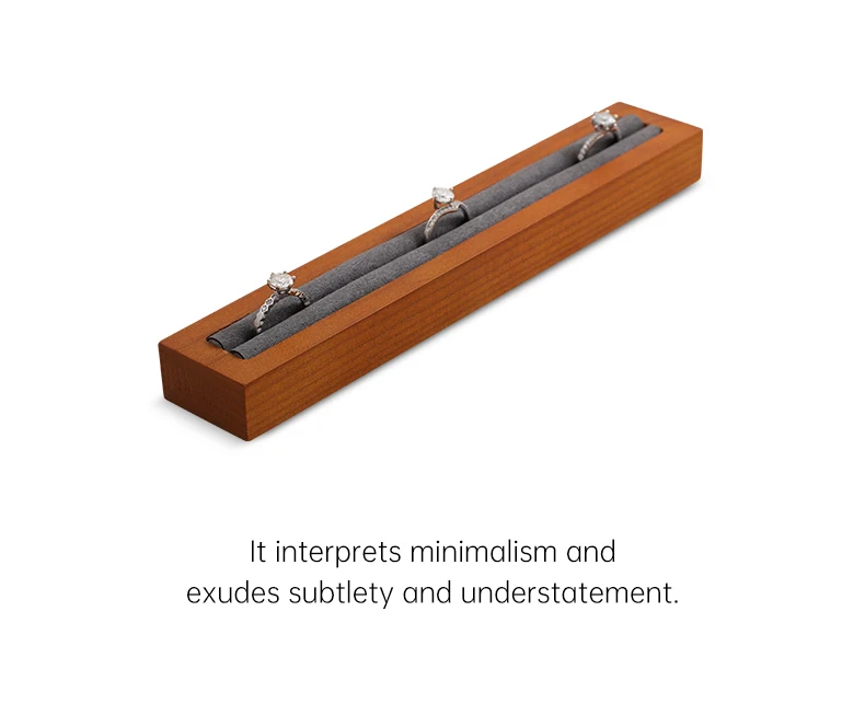 Ring Display Tray Wooden Ring Storage Stand with Microfiber Organizer | Jewelry Display Packaging Tray for Rings | Elegant Wooden Jewelry Holder Organizer for Retail Counter Showcase