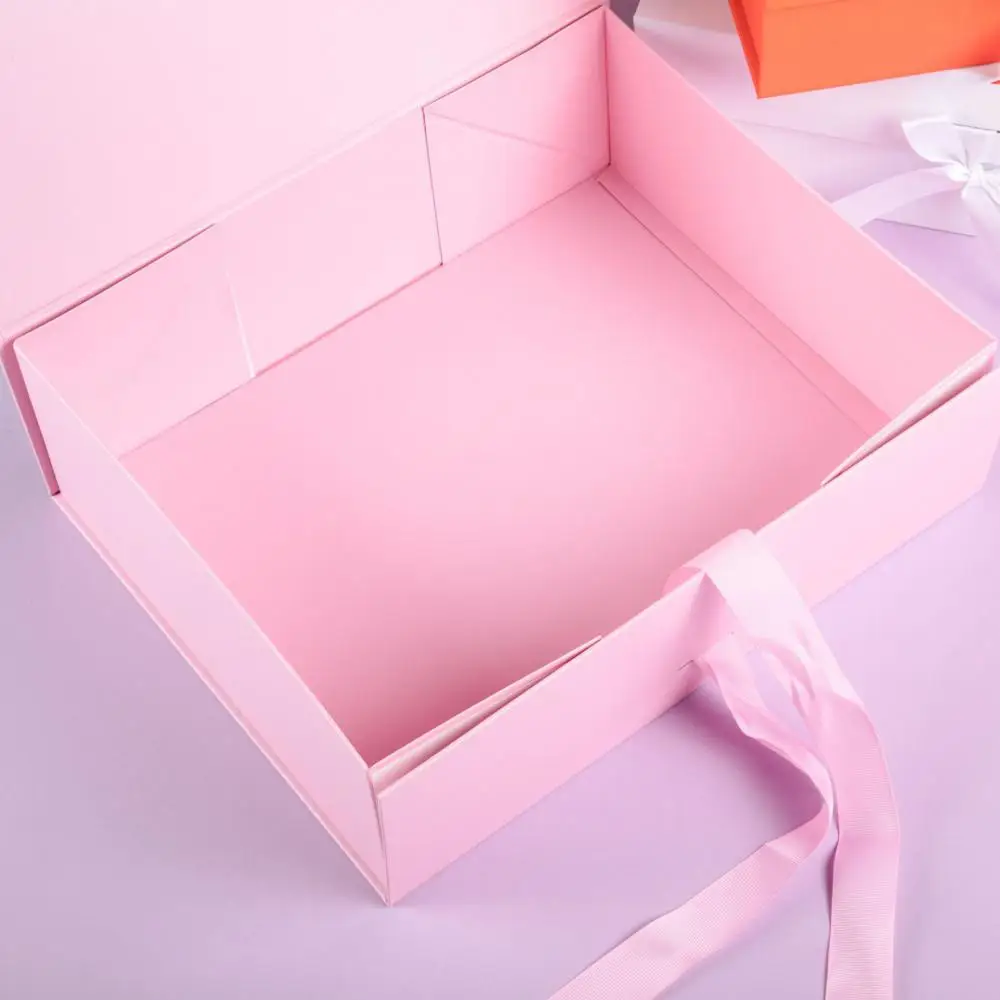 Gift Box with Magnetic Closure and Lid, Foldable Cardboard Gift Packaging Box with Ribbon for Valentine’s Day, Birthday, Wedding, Bridesmaid Proposal, Party Supplies, Holiday Present Wrapping 2