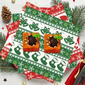 20pcs Christmas-Themed Greaseproof Deli Paper Sheets for Sandwiches, Burgers, Fries, and Snacks – Food-Grade Eco-Friendly Basket Liners for Holiday Parties, Baking, and Festive Food Presentation