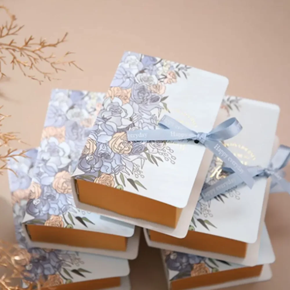 Creative Book-Shaped Gift Box, DIY Candy and Chocolate Packaging for Valentine's Day, Weddings, Birthday Parties, Baby Showers, Banquets, and Small Gift Presentation, Elegant Ribbon Decor 8