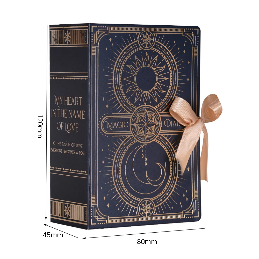 Creative Book-Shaped Gift Box, DIY Candy and Chocolate Packaging for Valentine's Day, Weddings, Birthday Parties, Baby Showers, Banquets, and Small Gift Presentation, Elegant Ribbon Decor - 图片 14