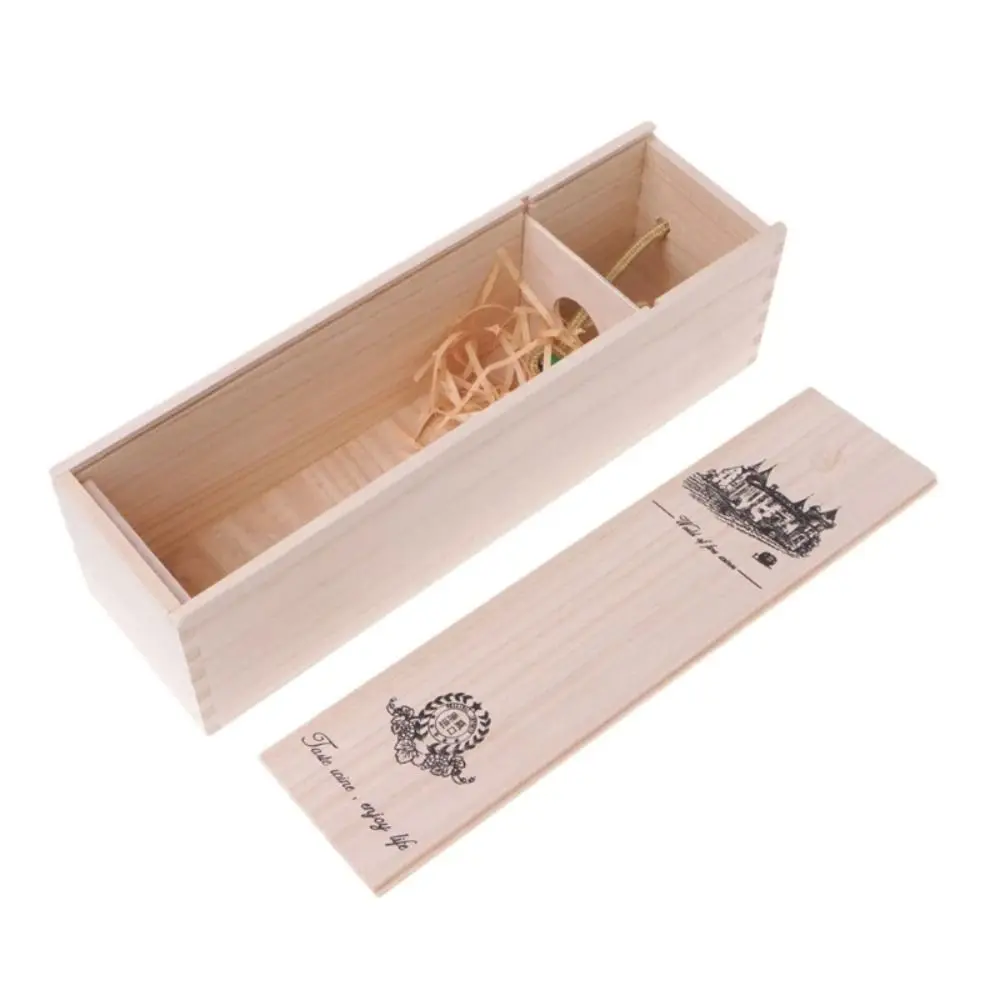Creative Drawable Wooden Wine Box with Rope Handle, Sun-proof Red Wine Packing Box, Classic Fixed Pallet Wooden Wine Storage Case, Elegant Gift Packaging for Christmas Party Dinner Gatherings - 图片 6