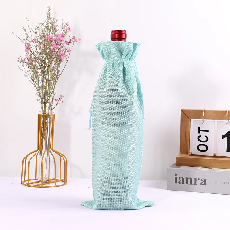 10PCS Burlap Wine Gift Bags Set – Rustic Red Wine Bottle Covers for Champagne or Liquor, Drawstring Pouches for Wedding, Holiday, Party, and Corporate Events, Eco-Friendly Reusable Packaging - 图片 17