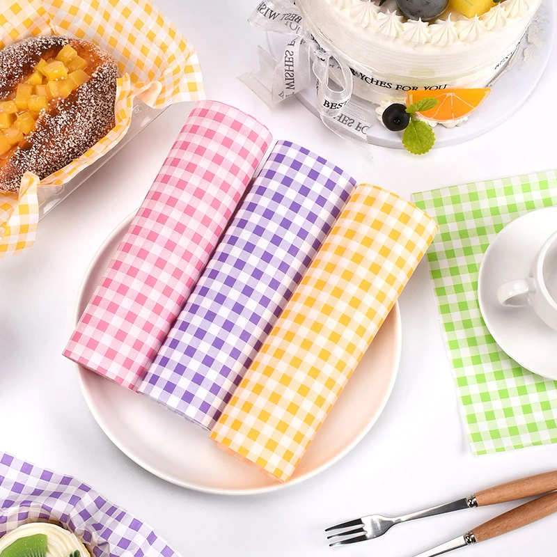 50 Sheets Greaseproof Wax Paper – Multi-Color Oil-Proof Food Wrapping Sheets for Sandwich, Burger, Fries, Bread, Macarons, Pizza, Desserts – Baking & Kitchen Packaging Supplies 50pcs