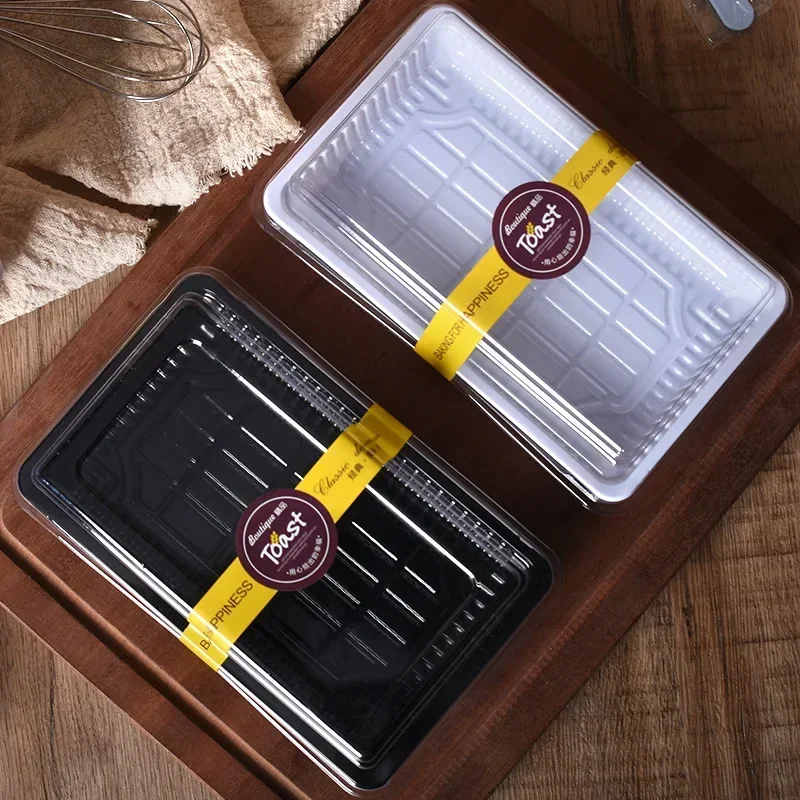 50Pcs Transparent Cake Boxes for Swiss Roll, Sandwich, Hot Dog, Yolk Pastry, DIY Baking Supplies, Food Packaging Containers, Party Favors and Gift Packaging - 图片 5