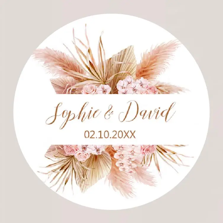 96-Pack Pampas Grass Wedding Stickers – Customizable Sealing Labels for Weddings, Baptisms, Birthdays, Party Decor, Personalized Gift Tags, Event Favors, DIY Craft Stickers for Celebrations 96-Pack Pampas Grass Wedding Stickers – Customizable Sealing Labels for Weddings, Baptisms, Birthdays, Party Decor, Personalized Gift Tags, Event Favors, DIY Craft Stickers for Celebrations - 图片 9