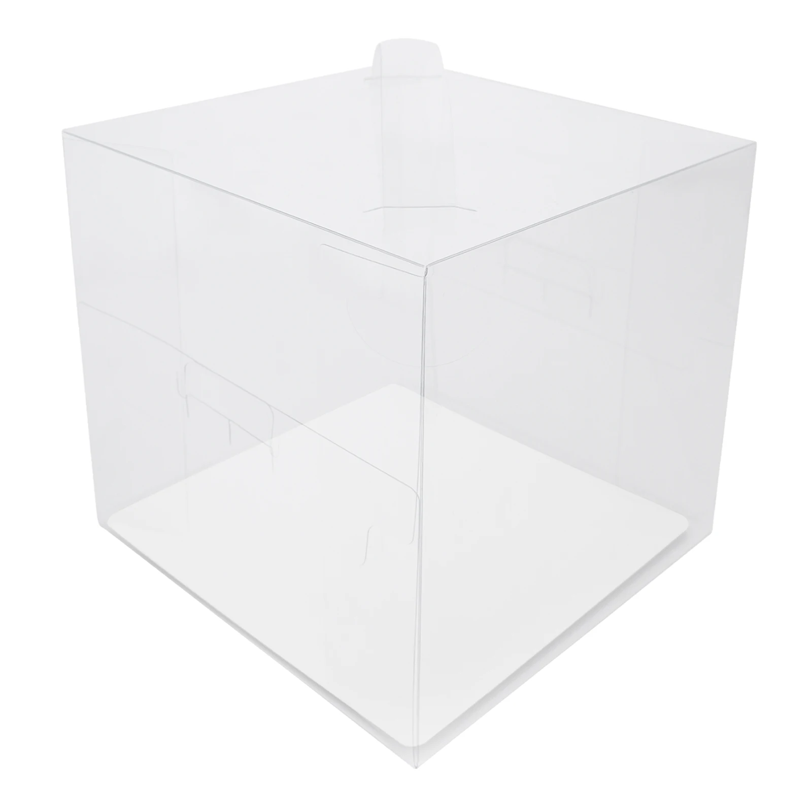 50pcs Clear PET Square Cake Boxes with Handles, 13x13x13cm Assembly Required, Food-Safe Plastic and Cardboard Dessert Packaging, Cupcake and Cookie Containers for Bakery, Birthday, Wedding, Party 7