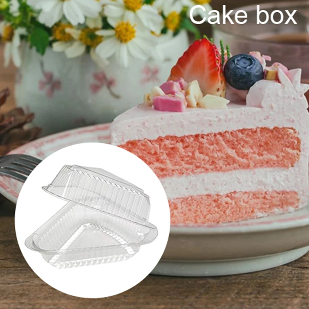 100PCS Triangle Plastic Cake Boxes for Pie, Sandwich, Pizza, Dessert Storage, Transparent Food Containers for Takeout, Parties, Bakery, Food Preservation, Disposable Eco-Friendly Packaging - 图片 3