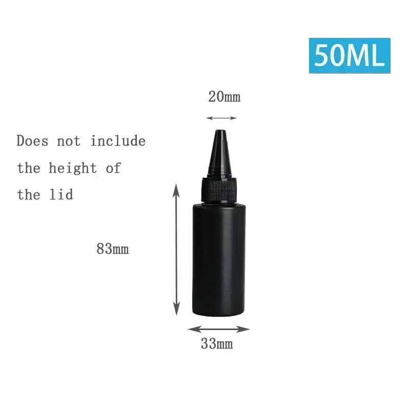 10pcs HDPE Black Plastic Squeeze Bottles with Caps – 30ml to 500ml Refillable Containers for Glue, Oil, Pigment, and DIY Liquids, Reusable Portable Bottles for Crafts, Kitchen, and Small Business Packaging - 图片 8