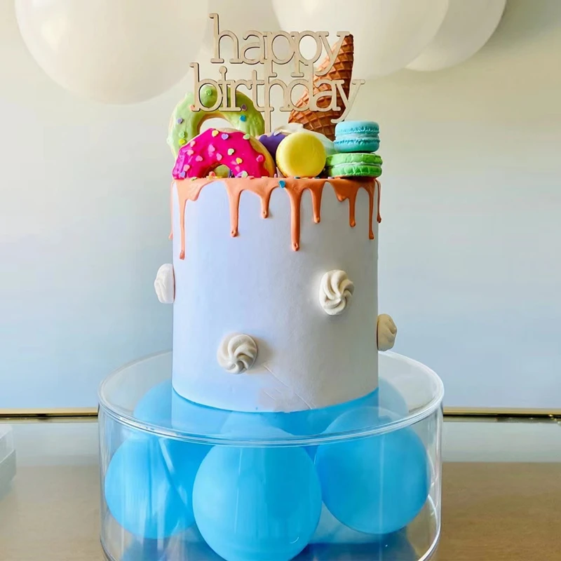 Acrylic Cake Display Board Round Cake Edge Smoother Tray, Clear DIY Refillable Cake Base Stand for Wedding, Birthday, Party, and Dessert Decoration Tools 9