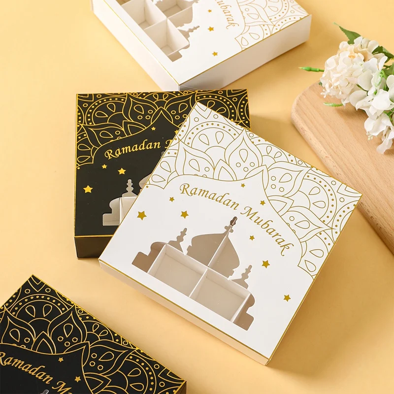 2Pcs Eid Mubarak Cake Boxes with Clear Window, Ramadan Kareem Transparent Candy and Chocolate Packaging Containers, Islamic Muslim Party Supplies for Home Decor, Dessert and Gift Presentation 7