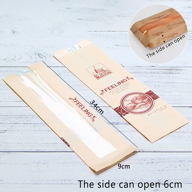 Oil Resistant Kraft Paper Bread Bags 🥖 – 50Pcs with Transparent Window for Baguette Baking, Pastries, Party Favors & Bakery Packaging, Multiple Sizes Available, Food Safe & Eco-Friendly - 图片 8