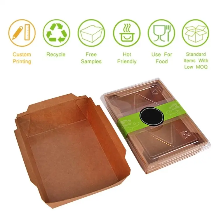 Disposable Kraft Paper Snack Tray Food Boat for Takeaway French Fries Hot Dogs Salad Eco-Friendly Food Packaging Custom Logo Printing Available - 图片 4