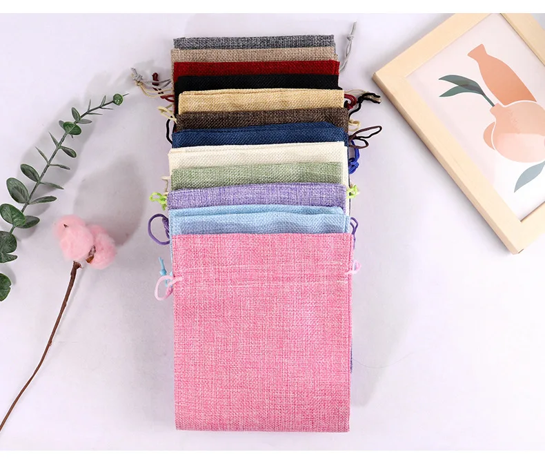 10PCS Burlap Wine Gift Bags Set – Rustic Red Wine Bottle Covers for Champagne or Liquor, Drawstring Pouches for Wedding, Holiday, Party, and Corporate Events, Eco-Friendly Reusable Packaging 8