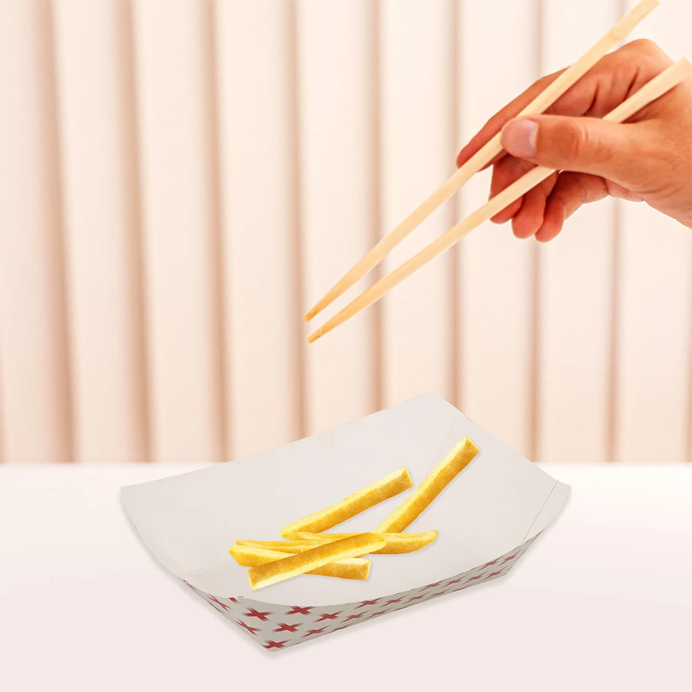 50pcs Kraft Paper Hot Dog Trays, Disposable Snack and Food Serving Containers, Open-Top Fry Boats for Parties, Restaurants, and Outdoor Events - 图片 3