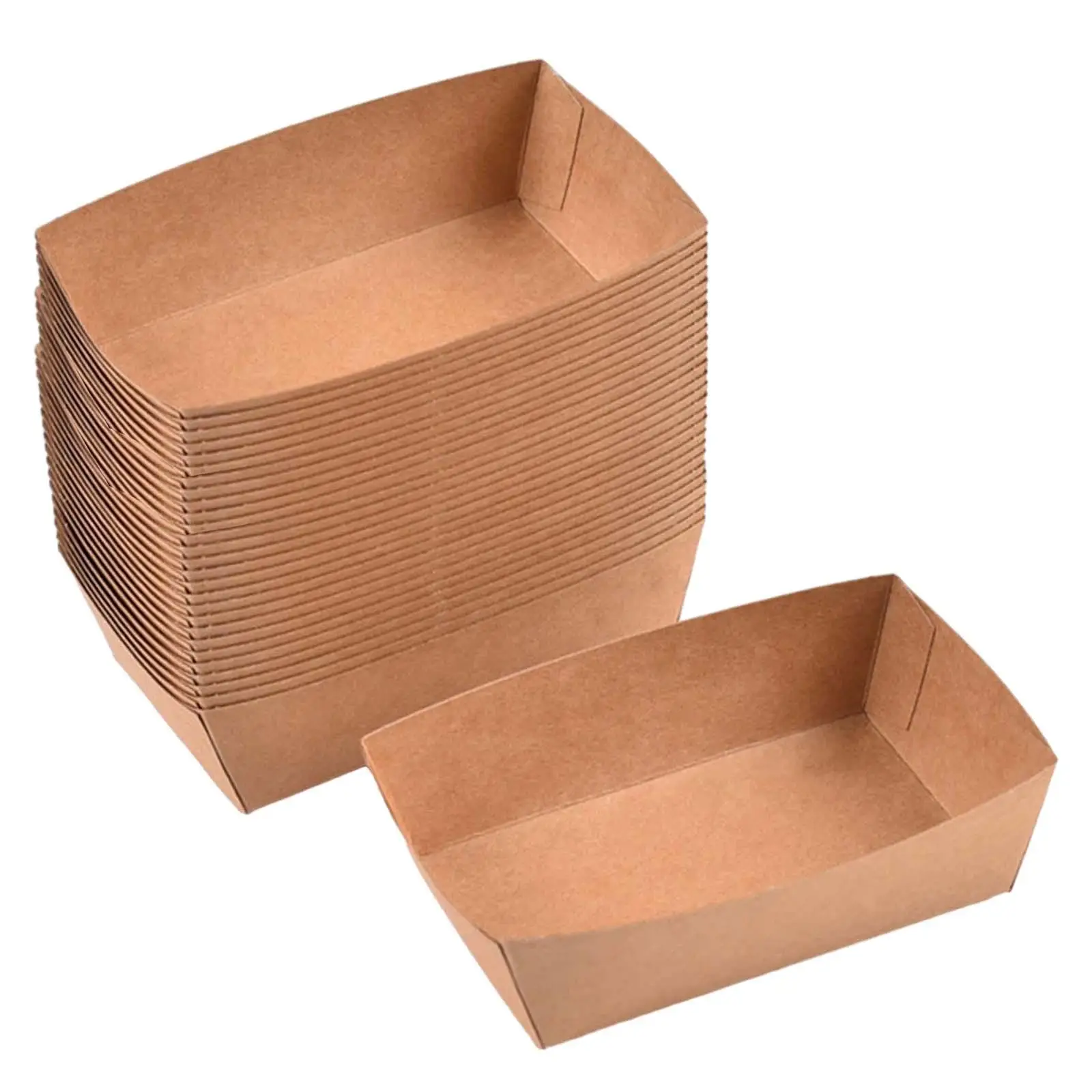 100Pcs Take Out Food Serving Boats Container for Nachos French Fries Hot Dog