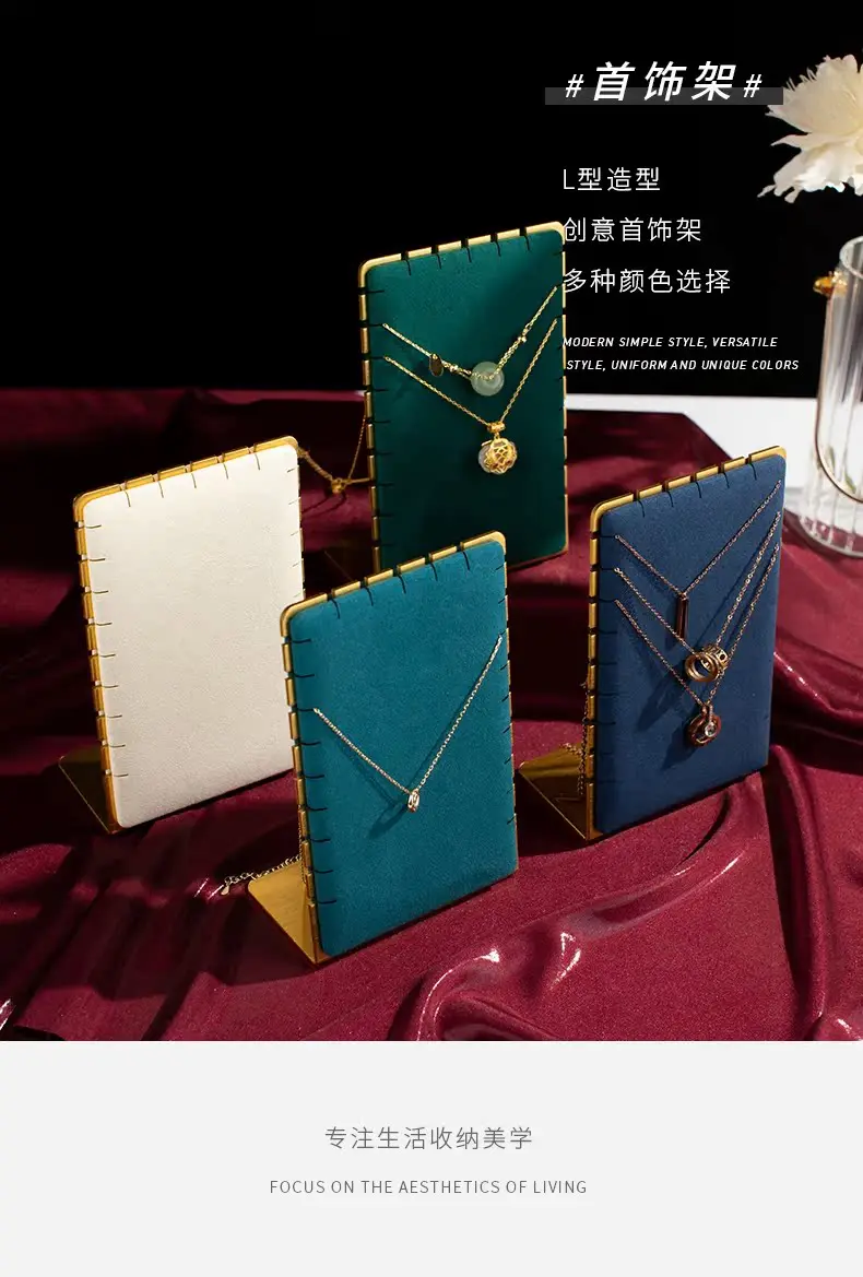 Velvet Metal Necklace Holder Display Stand – Elegant Pendant Show Shelf for Jewelry Packaging and Display, Velvet-Coated Metal Rack for Retail, Boutique, and Exhibition Counter Decoration Velvet Metal Necklace Holder Display Stand – Elegant Pendant Show Shelf for Jewelry Packaging and Display, Velvet-Coated Metal Rack for Retail, Boutique, and Exhibition Counter Decoration