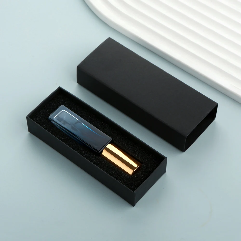 10PCS 10ml Blue Gradient Square Glass Spray Bottles with Box, Refillable Mini Atomizer for Travel, Cosmetic, Essential Oil, Liquid Storage Container, Portable Sample Bottles - 图片 11