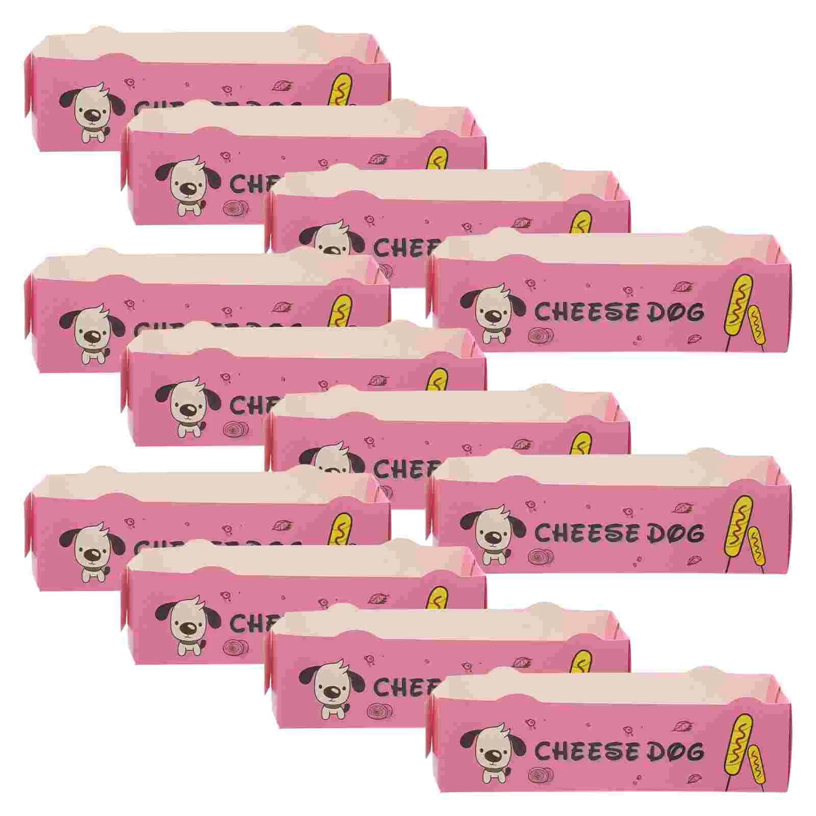 100pcs Disposable Paper Hot Dog Boxes, Takeout Snack Containers for Sausages, Fast Food, Party Catering, and Restaurant Food Service 2