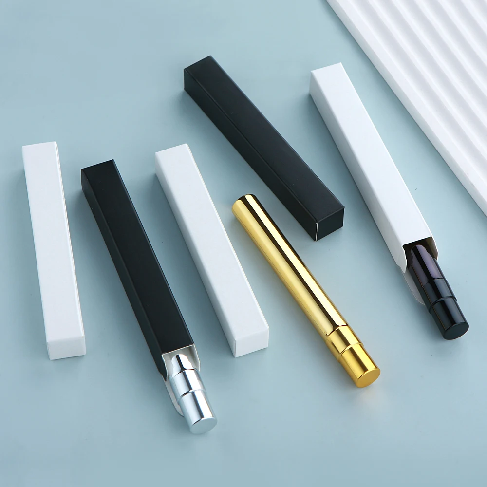 50pcs/Lot Electroplated Glass Perfume Bottles with Square Package Box, Refillable Atomizer Spray Parfum, Custom LOGO Printing Available with Frosted, UV Plating, Hot Stamping, Labeling for Cosmetic and Travel Use - 图片 5