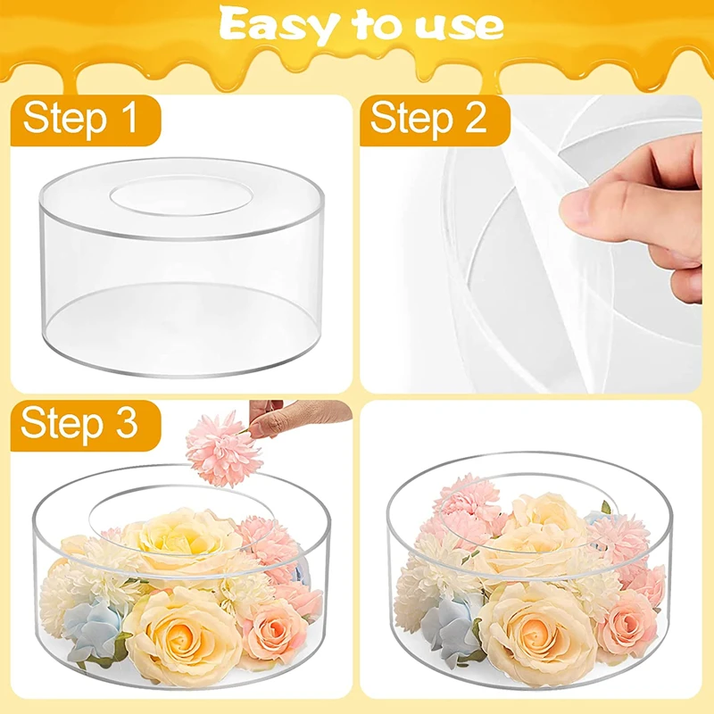 Acrylic Cake Display Board Round Cake Edge Smoother Tray, Clear DIY Refillable Cake Base Stand for Wedding, Birthday, Party, and Dessert Decoration Tools - 图片 4
