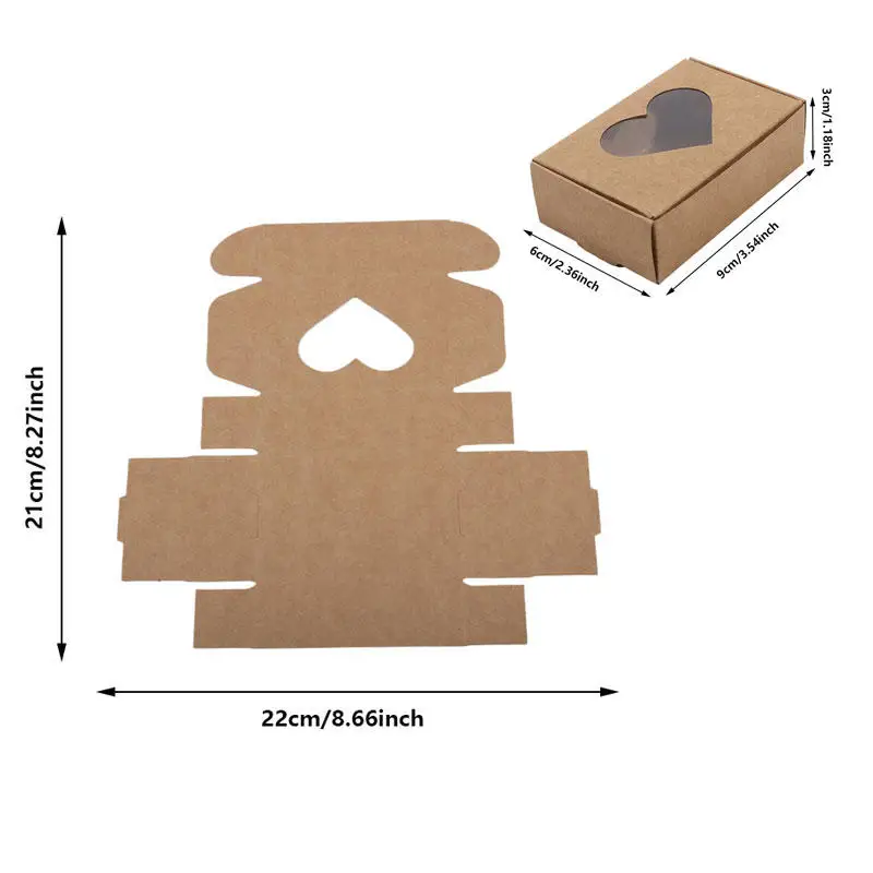 25Pcs Kraft Paper Boxes with Clear Window, Homemade Cookie and Candy Packaging Containers, Birthday Gift Boxes, DIY Dessert and Party Favor Packaging, Sturdy and Elegant