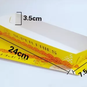 100pcs Extra-Long Kraft Paper French Fry Boxes, Disposable Chips Packaging Containers, Custom Food-Grade Paper Boxes for Takeout, Catering, Parties, and Fast Food